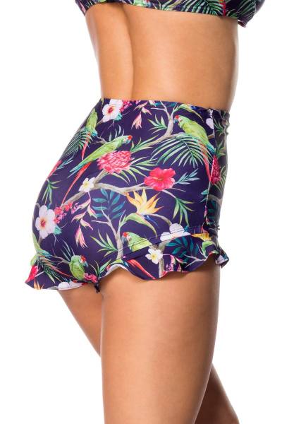 Highwaist Bikinihöschen mit Rüschen dunkelblau