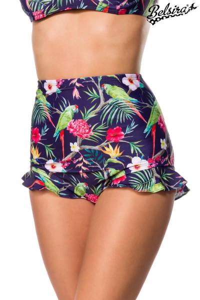 Highwaist Bikinihöschen mit Rüschen dunkelblau