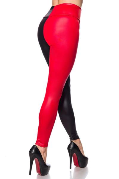 Jersey Leggings in schwarz/rot