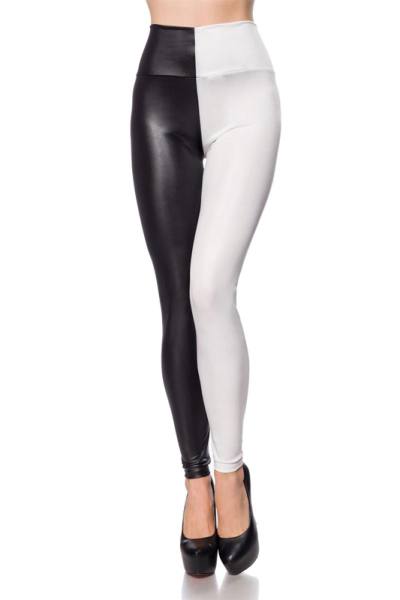 Jersey Leggings in schwarz/weiß