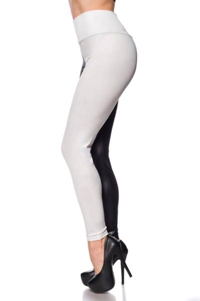 Jersey Leggings in schwarz/weiß