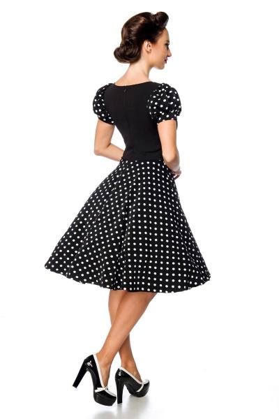 Kleid mit Puffärmeln in schwarz/weiß