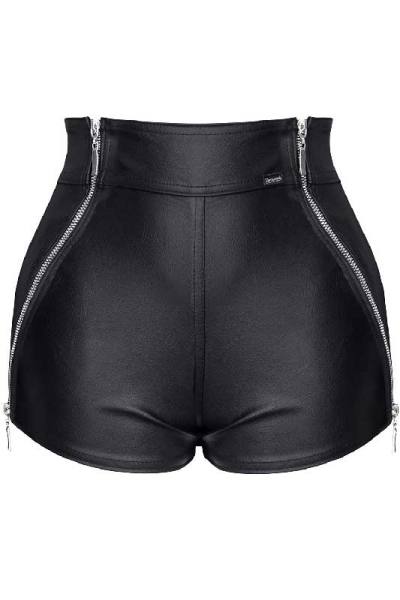 Kunstleder Damen-Shorts schwarz