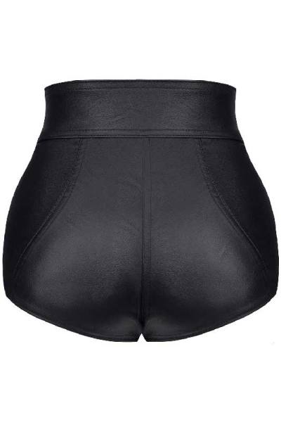 Kunstleder Damen-Shorts schwarz