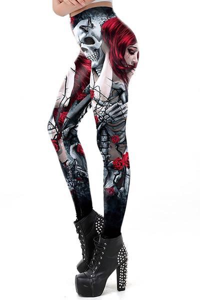 Leggings mit Gothic-Druck