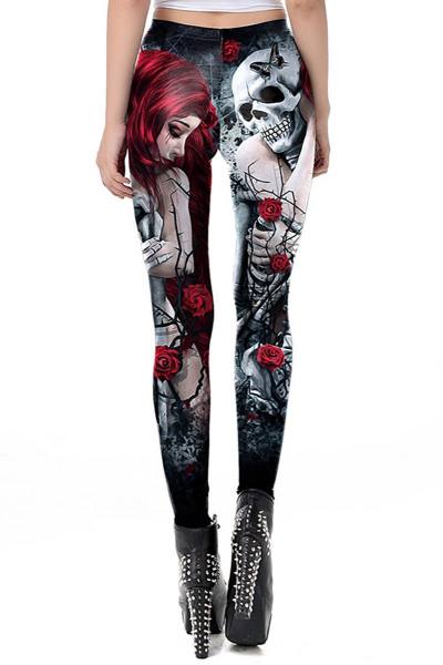 Leggings mit Gothic-Druck