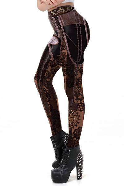 Leggings mit Steampunkdruck