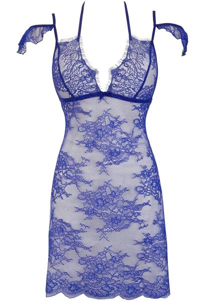 Luxuriöse Spitzen Babydoll in blau