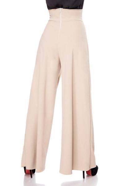Marlenehose beige mit hohem Bund