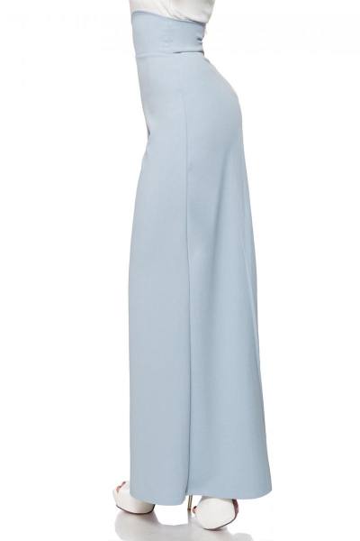 Marlenehose mit hohem Bund blau