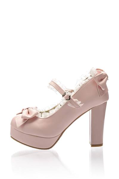 Mary Jane Pumps mit Plateau rosa