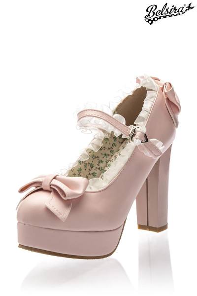 Mary Jane Pumps mit Plateau rosa