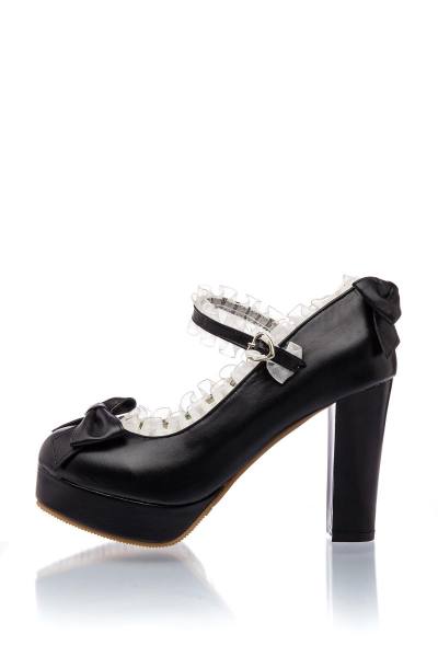 Mary Jane Pumps mit Plateau schwarz