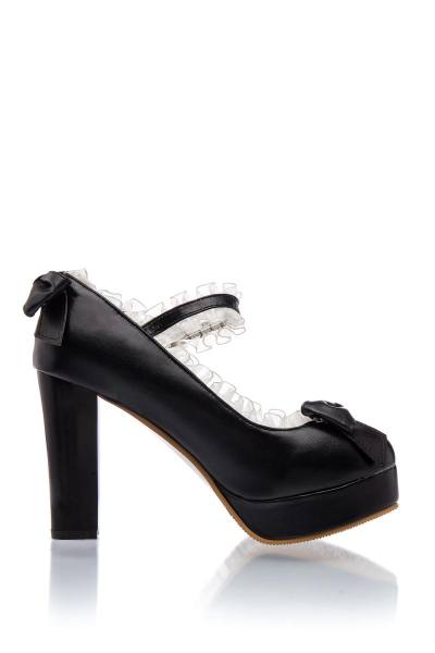 Mary Jane Pumps mit Plateau schwarz