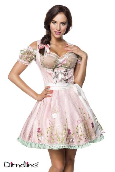 Mini Unterbrustdirndl mit Netz Schürze, Bluse