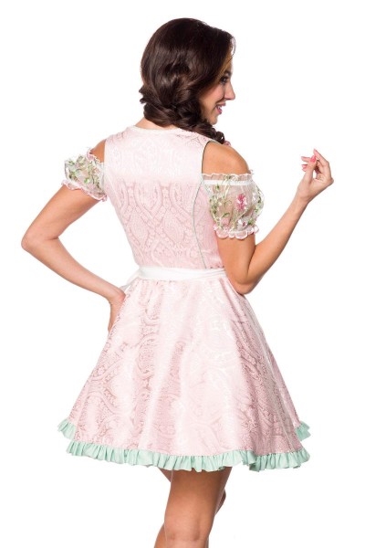 Mini Unterbrustdirndl mit Netz Schürze rosa