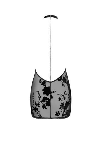 Minikleid aus Netzmaterial mit Kette