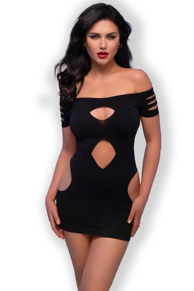 Minikleid mit sexy Schlitzen schwarz