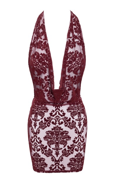 Minikleid mit Wasserfallausschnitt