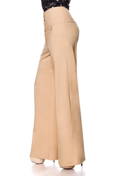 Marlenehose beige mit Eingriffstaschen