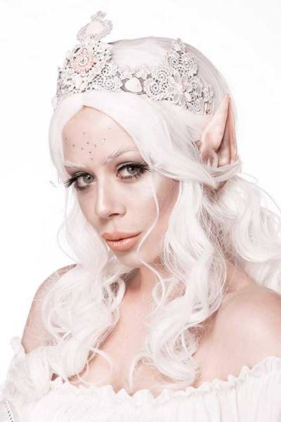 Mystische Elf Queen Kostüm in Weiß