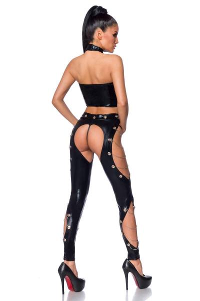 Neckholder Wetlook Set mit Chaps Leggings