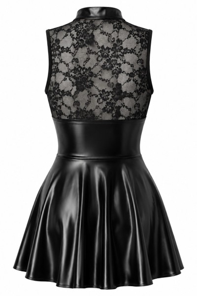 Noir Handmade F404 One More Kiss Minikleid | Wetlook & Spitze Schwarz