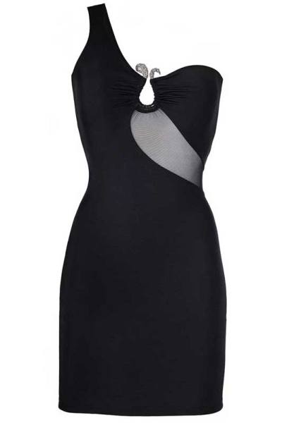 One-Shoulder Party Kleid schwarz