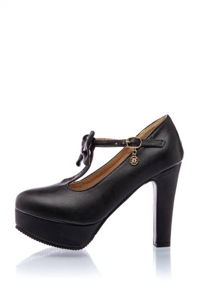 Plateau Pumps im Retrolook schwarz