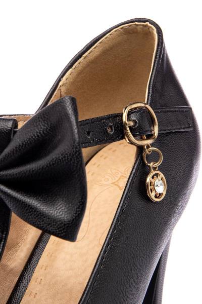 Plateau Pumps im Retrolook schwarz