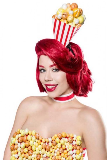 Popcorn Girl Kostüm mit  trägerlose Minikleid
