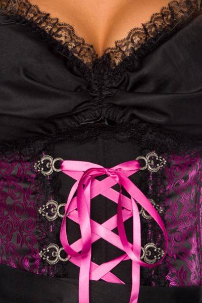 Bluse & Dirndl aus Jacquard in lila