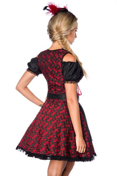 Premium Bluse & Dirndl aus Jacquard-Stoff rot