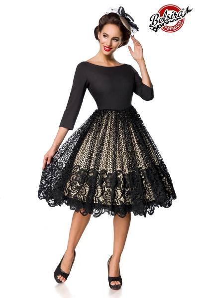 Premium Retro-Swingkleid mit Spitzenrock