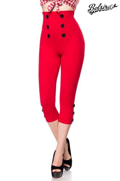 Retro High Waist Caprihose Rot