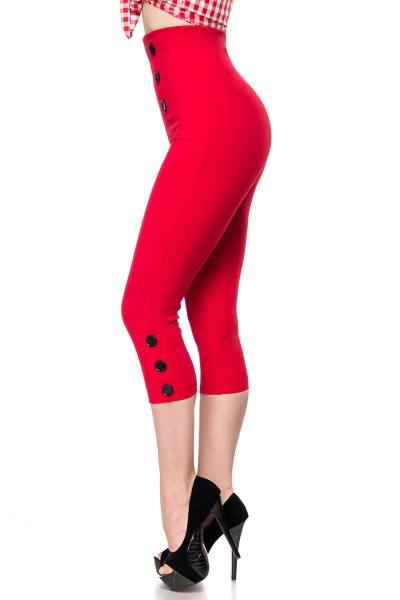 Retro High Waist Caprihose Rot