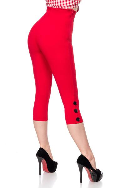 Retro High Waist Caprihose Rot