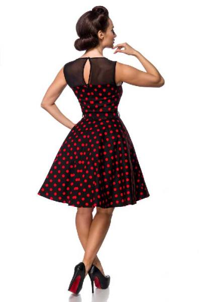 Retro-Kleid mit Dots in schwarz/rot