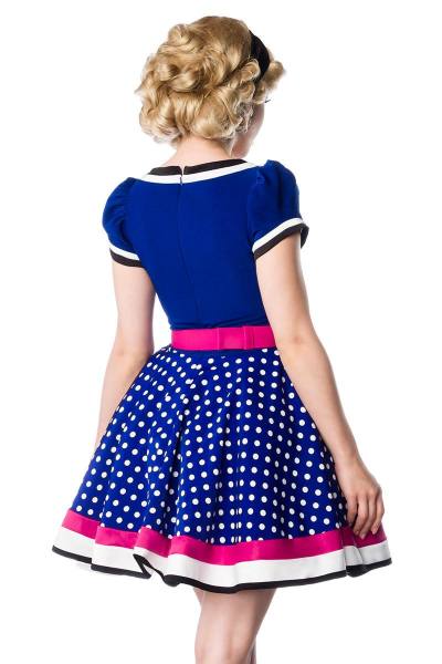 Retro Kleid mit Gürtel und kurze Puffärmel