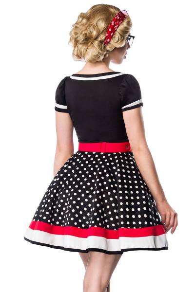 Retro Kleid mit kurze Puffärmel schwarz