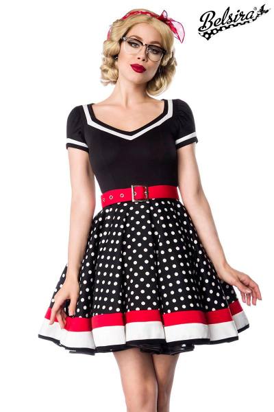 Retro Kleid mit kurze Puffärmel schwarz