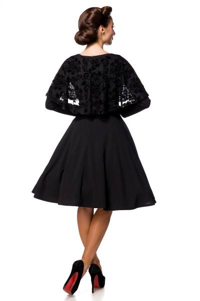 Retrokleid mit Cape in schwarz