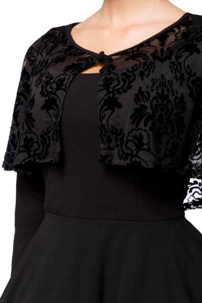 Retrokleid mit Cape in schwarz