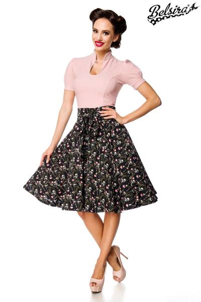 Retrostil Tellerrock in schwarz/rosa