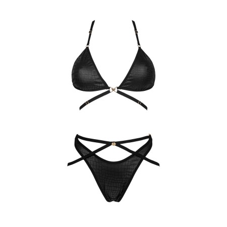Riemchen Bikini-Set schwarz