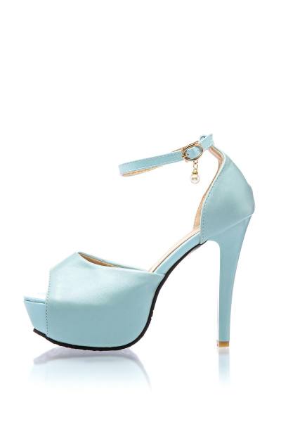 Riemchen-Peep-Toe Pumps hellblau