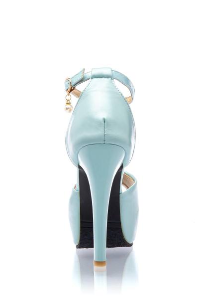 Riemchen-Peep-Toe Pumps hellblau