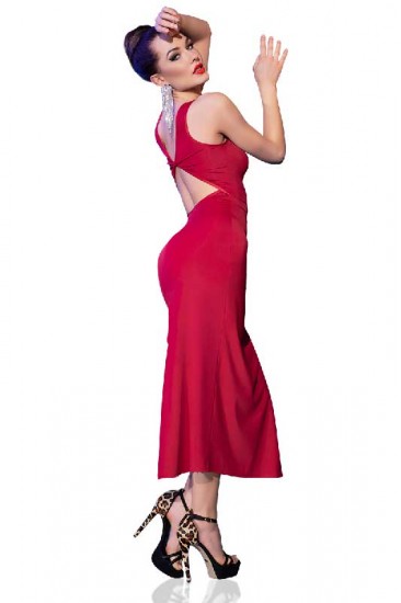 Romantisches langes Kleid in Rot