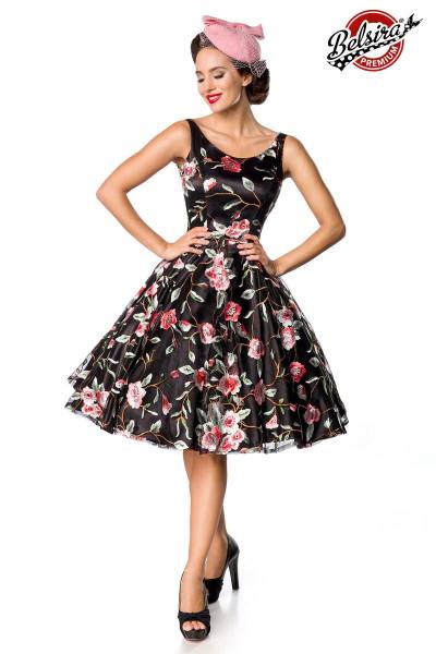 Romantisches Retro Blumen-Kleid rosa