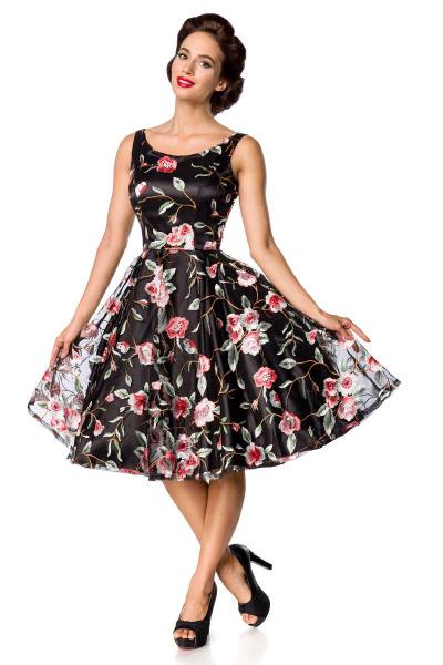 Romantisches Retro Blumen-Kleid rosa